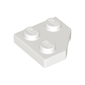 White Wedge, Plate 2 x 2 Cut Corner