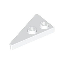 White Wedge, Plate 4 x 2 Right, Pointed