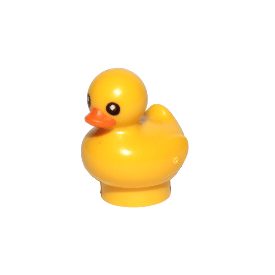 Yellow Duckling with Molded Orange Beak and Printed Black Eyes Pattern