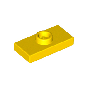 Yellow Plate, Modified 1 x 2 with 1 Stud with Groove and Bottom Stud Holder Jumper