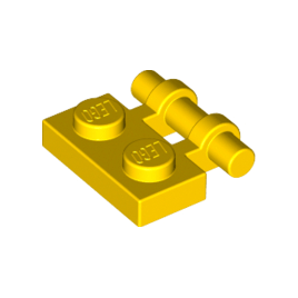 Yellow Plate, Modified 1 x 2 with Bar Handle on Side - Free Ends