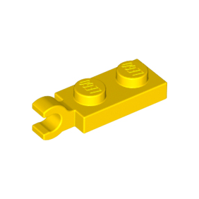 Yellow Plate, Modified 1 x 2 with Clip on End Horizontal Grip