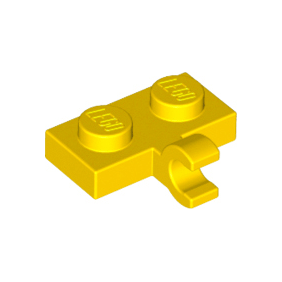 Yellow Plate, Modified 1 x 2 with Clip on Side Horizontal Grip