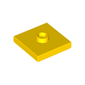 Yellow Plate, Modified 2 x 2 with Groove and 1 Stud in Center Jumper