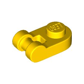 Yellow Plate, Round 1 x 1 with Bar Handle