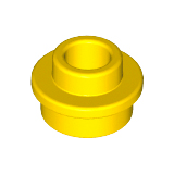 Yellow Plate, Round 1 x 1 with Open Stud