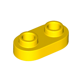 Yellow Plate, Round 1 x 2 with Open Studs