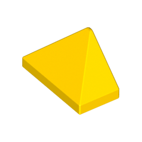 Yellow Slope 45 2 x 1 Triple with Bottom Stud Holder