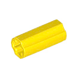 Yellow Technic, Axle Connector 2L Smooth with x Hole + Orientation