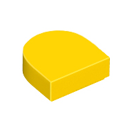 Yellow Tile, Round 1 x 1 Half Circle Extended