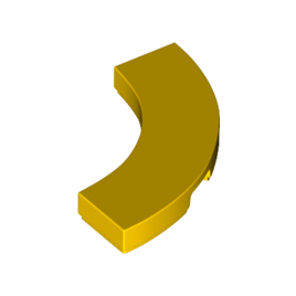Yellow Tile, Round Corner 3 x 3 Macaroni