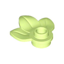 Yellowish Green Plant Plate, Round 1 x 1 with 3 Layered Leaves