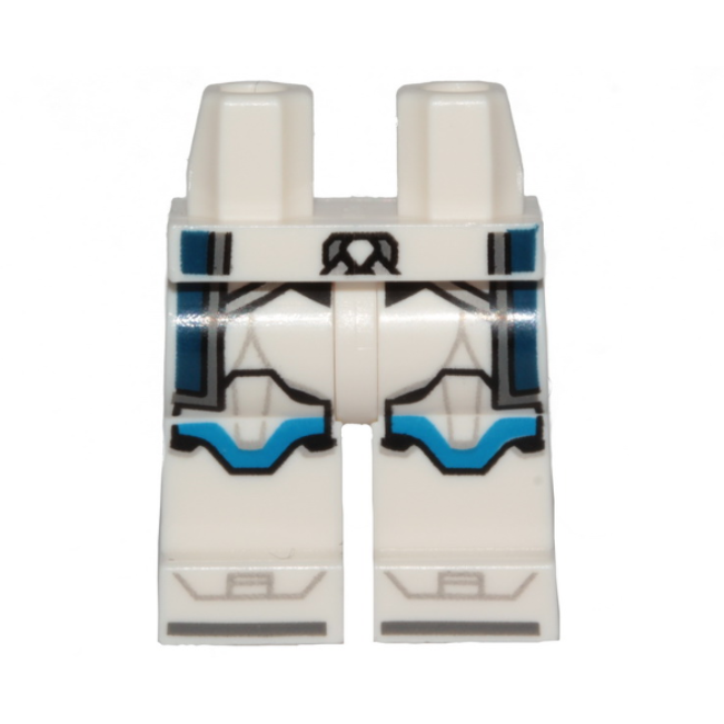 White Hips and Legs with SW Clone Trooper Armor, Blue Markings and Dark Blue Kama Pattern