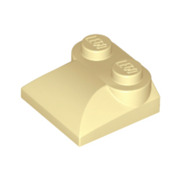 Tan Slope, Curved 2 x 2 x 2/3 with 2 Studs and Curved Sides