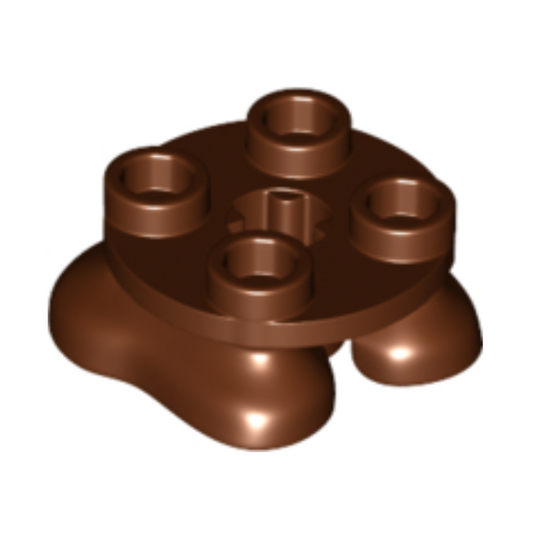 Reddish Brown Legs with Plate Round 2 x 2 and Axle Hole - 2 Feet