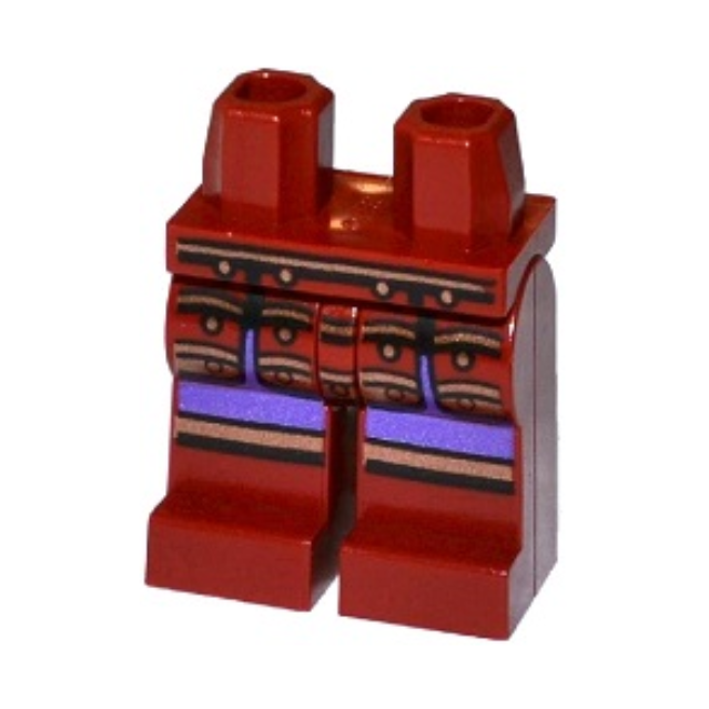 Dark Red Hips and Legs with Copper Trim Samurai Leg Armor over Dark Purple Robe Pattern