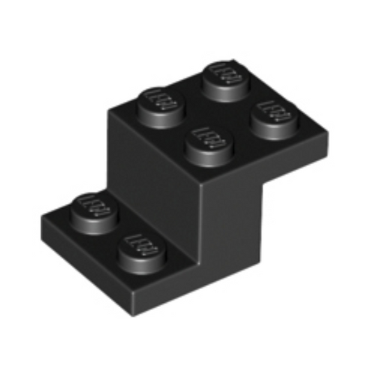 Black Bracket 3 x 2 x 1 1/3 with Bottom Stud Holder