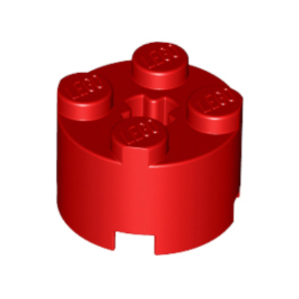Red Brick, Round 2 x 2 with Axle Hole