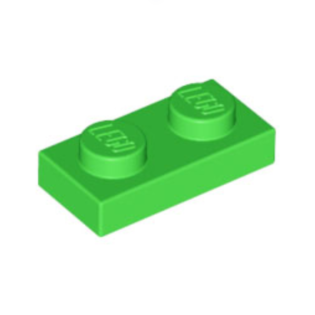 Bright Green Plate 1 x 2