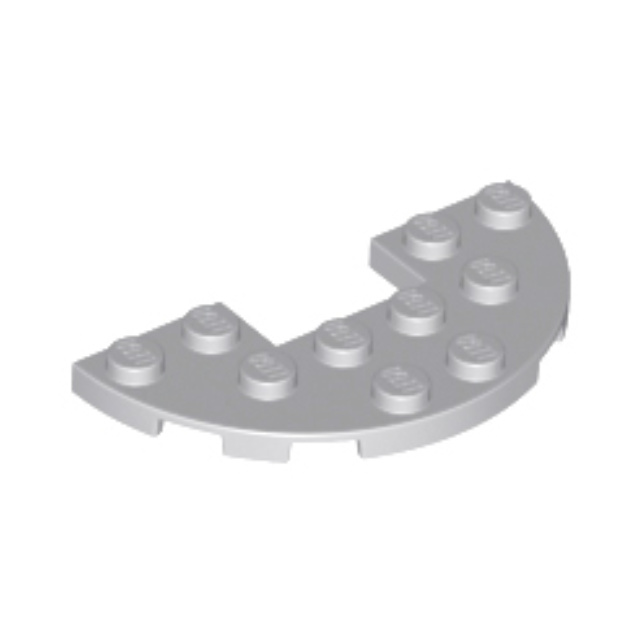 Light Bluish Gray Plate, Round Half 3 x 6 with 1 x 2 Cutout