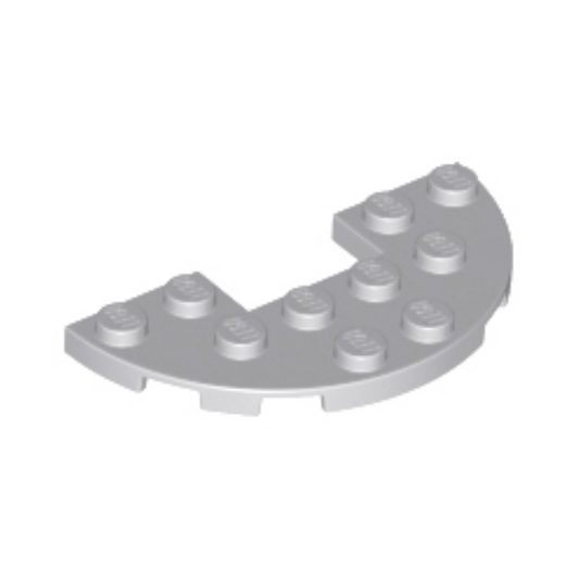 Light Bluish Gray Plate, Round Half 3 x 6 with 1 x 2 Cutout