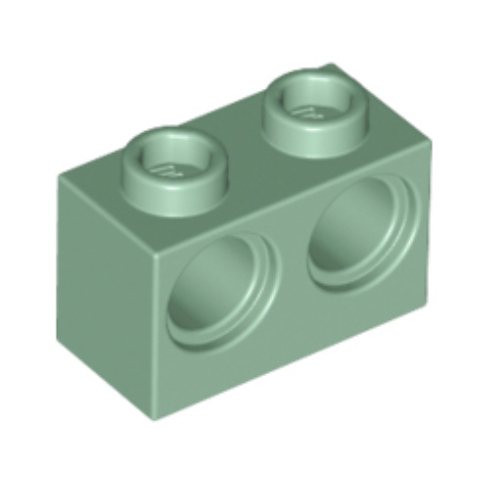 Sand Green Technic, Brick 1 x 2 with Holes