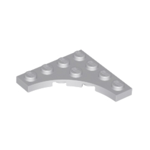 Light Bluish Gray Plate, Modified 4 x 4 with 3 x 3 Curved Cutout