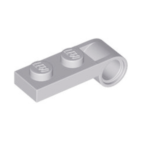 Light Bluish Gray Plate, Modified 1 x 2 with Pin Hole on End