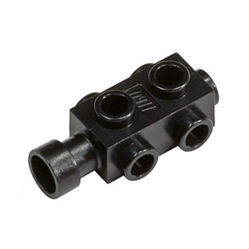 Black Brick, Modified 1 x 2 x 2/3 with Studs on Sides and Extended Stud Receptacle
