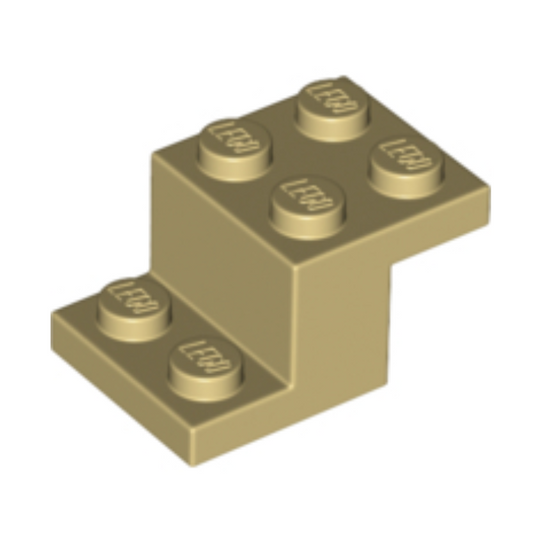 Tan Bracket 3 x 2 x 1 1/3 with Bottom Stud Holder