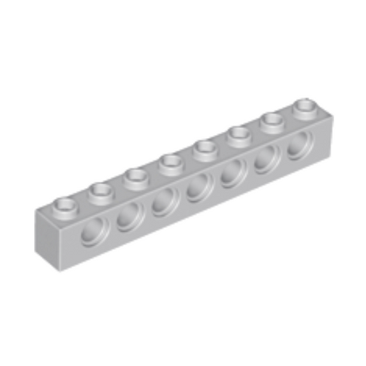 Light Bluish Gray Technic, Brick 1 x 8 with Holes