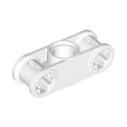 White Technic, Axle and Pin Connector Perpendicular 3L with Center Pin Hole