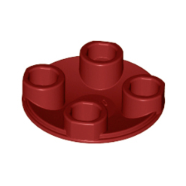 Dark Red Plate, Round 2 x 2 with Rounded Bottom (Boat Stud)