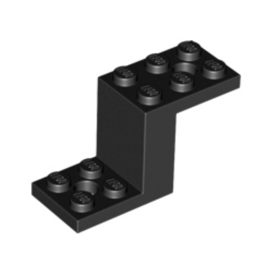 Black Bracket 5 x 2 x 2 1/3 with 2 Holes and Bottom Stud Holder