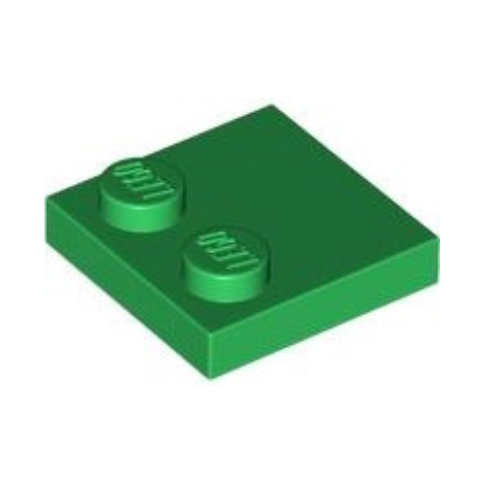 Green Tile, Modified 2 x 2 with Studs on Edge