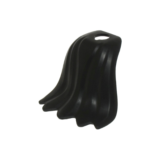 Black Minifigure Cape Flexible Rubber, Scalloped 5 Points