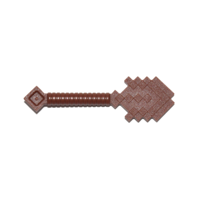Reddish Brown Minifigure, Utensil Shovel Pixelated (Minecraft)