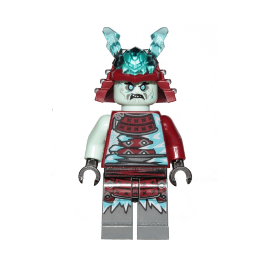 njo0549 Blizzard Samurai - Ninja Helmet with Trans-Light Blue Horns