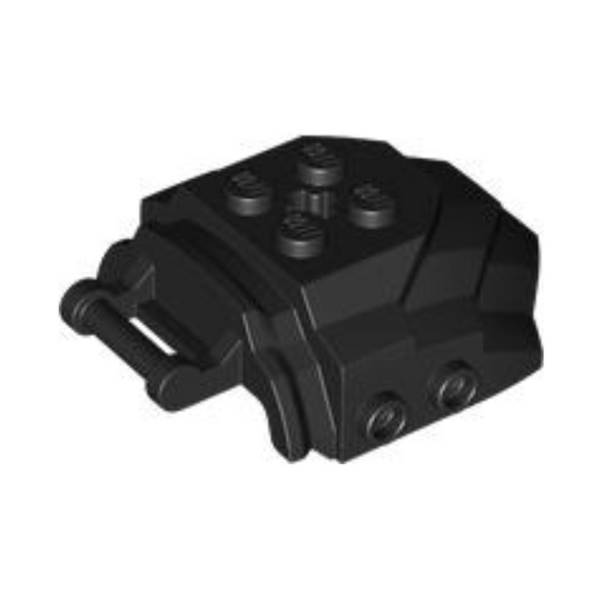 Black Cockpit Front 4 x 5 x 2 with Bar Handle and Studs on Sides