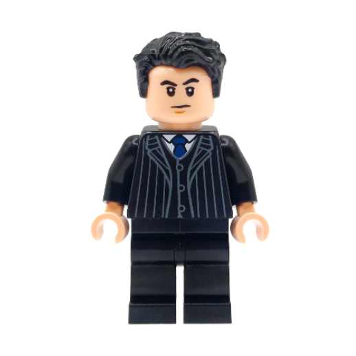 sh1114 Bruce Wayne - Black Suit with Dark Blue Tie