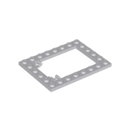 Light Bluish Gray Plate, Modified 6 x 8 Trap Door Frame Horizontal (Long Pin Holders)