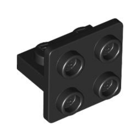 Black Bracket 1 x 2 - 2 x 2 Centered, Inverted