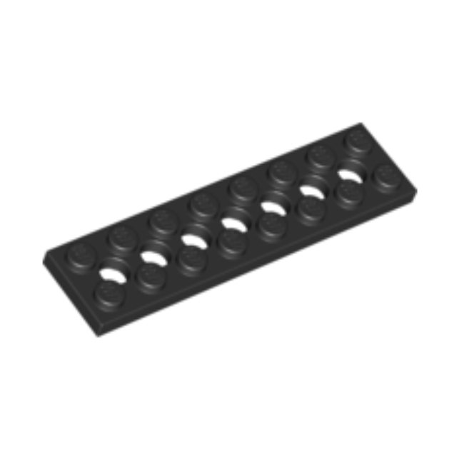 Black Technic, Plate 2 x 8 with 7 Holes