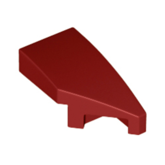 Dark Red Wedge 2 x 1 x 2/3 Right