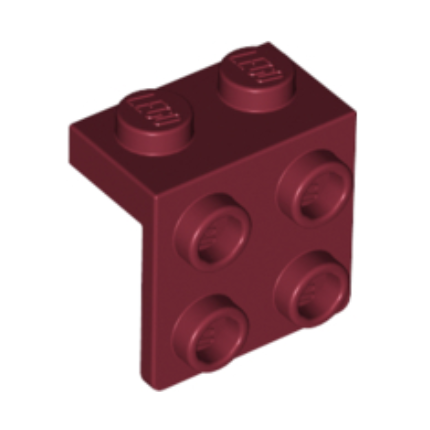 Dark Red Bracket 1 x 2 - 2 x 2