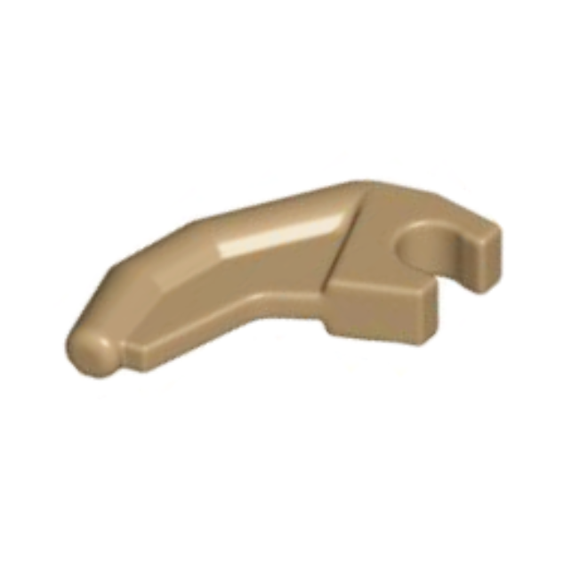 Dark Tan Barb / Claw / Horn / Tooth with Clip, Angled