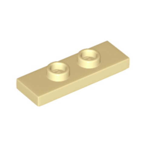 Tan Plate, Modified 1 x 3 with 2 Studs (Double Jumper)