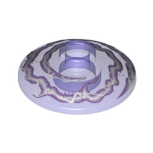 Trans-Purple Dish 2 x 2 Inverted (Radar) with Lavender and White Electricity Pattern