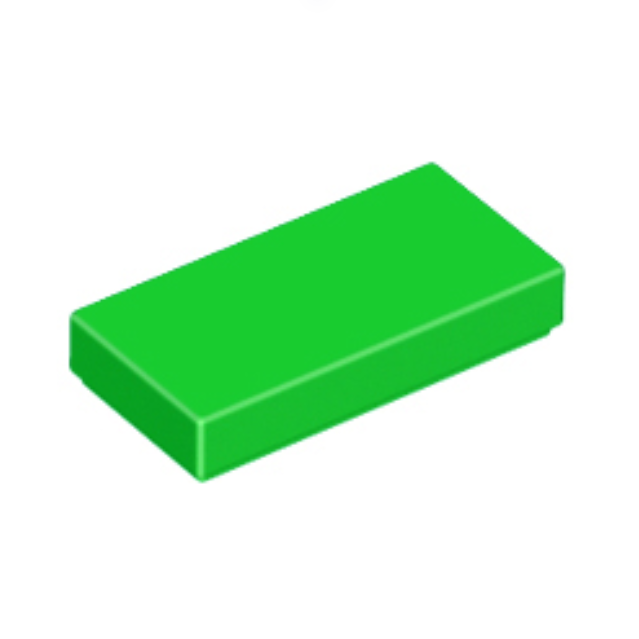 Bright Green Tile 1 x 2