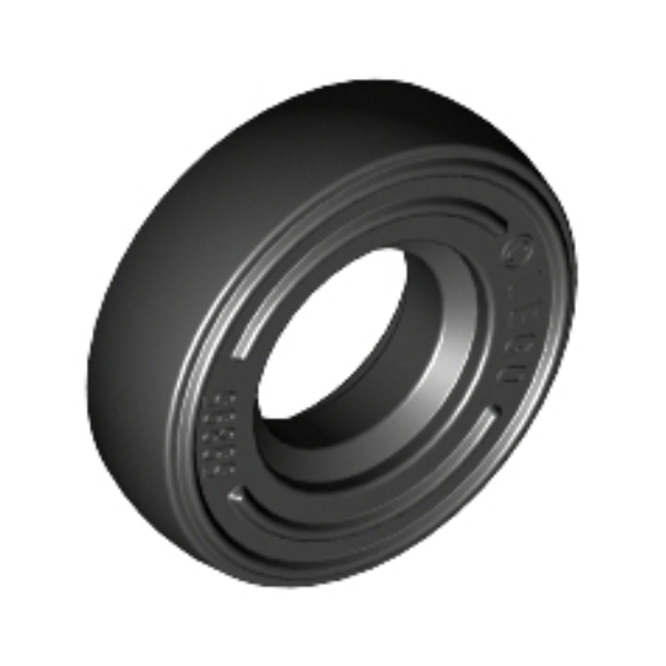 Black Tire 14mm D. x 4mm Smooth Small Single with Number Embossed on Side